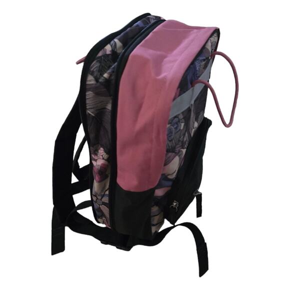 NEW NIKE TANJUN BACKPACK CU8971-020 PINK BLACK FLORAL SMALL HERITAGE SCHOOL - Picture 2 of 7